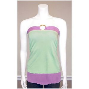 Mint and Lavender Strapless Top
